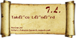 Takács Lénárd névjegykártya