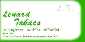 lenard takacs business card